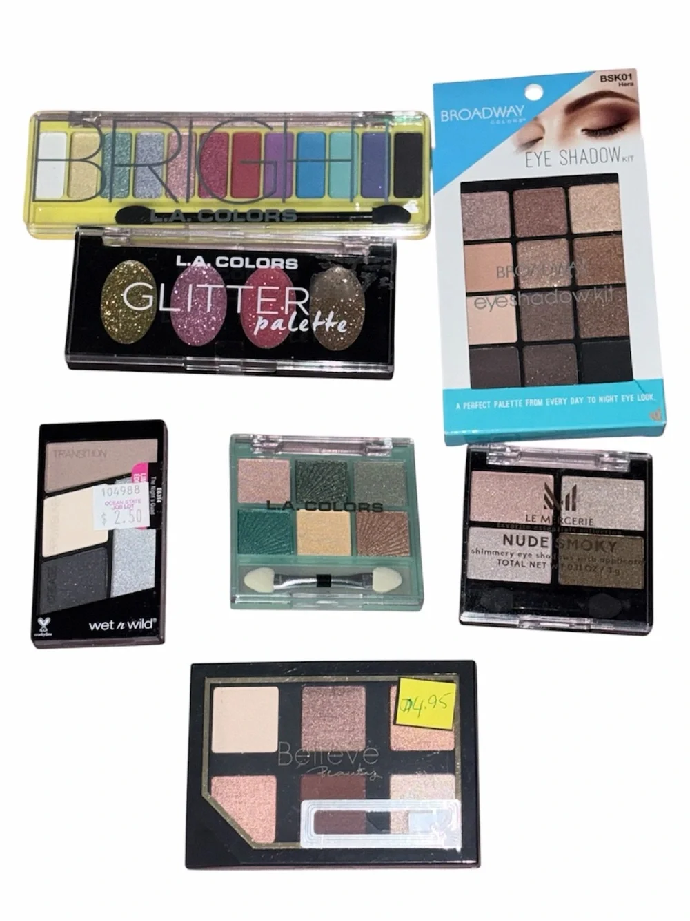 New Eyeshadow Makeup Bag Bundle Nudes Brights Glitter